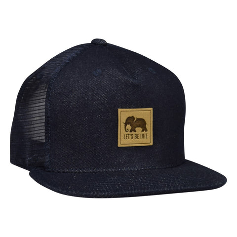 LET'S BE IRIE Elephant Trucker Hat - Blue Denim Snapback - Let's Be Irie™