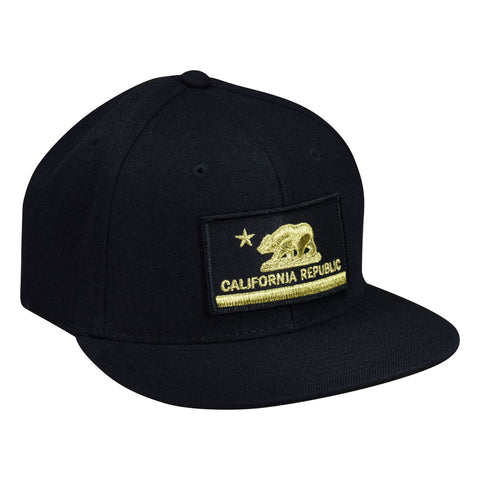 California Republic Snapback Hat by LET'S BE IRIE - Black and Gold - Let's Be Irie™