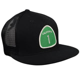 California Highway 1 Trucker Hat by LET'S BE IRIE - Black