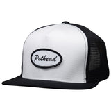Pothead Trucker Hat - Bonus Cannabis Leaf Patch Black & White Snapback Cap
