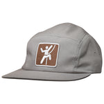 Rock Climbing Hat - Gray Racer Cap with Buckle, Climbing Sign Patch