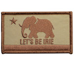 LET'S BE IRIE Elephant Patch - Irie California Flag, Desert Camo (Iron on) - Let's Be Irie™