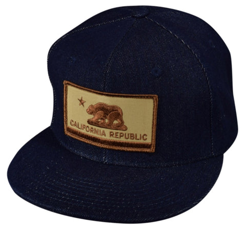 California Republic Flag Snapback by LET'S BE IRIE - Blue Denim - Let's Be Irie™