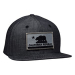 California Republic Snapback - Washed Black Denim Hat by LET'S BE IRIE - Let's Be Irie™