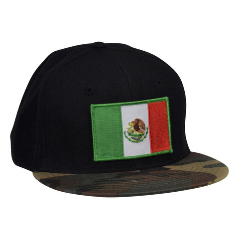 Camo and Black Mexico Hat - Snapback with Mexican Flag - Let's Be Irie™
