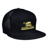 California Republic Trucker Hat by LET'S BE IRIE - Metallic Gold on Black Denim Snapback - Let's Be Irie™