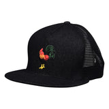 Rooster Trucker Hat - Black Denim Hat by LET'S BE IRIE - Let's Be Irie™