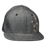 Giraffes Snapback Hat by LET'S BE IRIE - Washed Black Denim - Let's Be Irie™