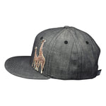 Giraffes Snapback Hat by LET'S BE IRIE - Washed Black Denim - Let's Be Irie™