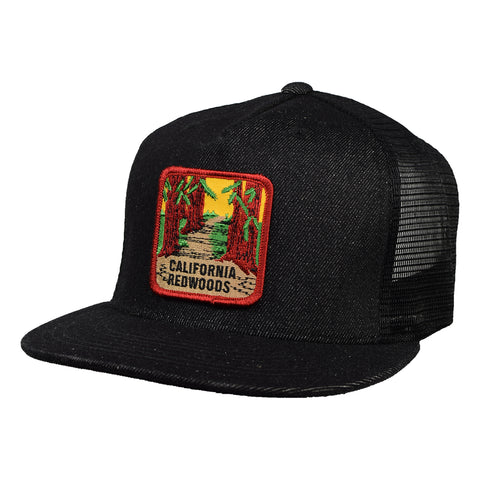 California Redwoods Trucker Hat by LET'S BE IRIE - Black Denim - Let's Be Irie™