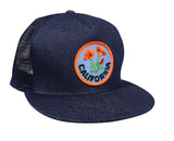 California Poppy Trucker Hat by LET'S BE IRIE - Blue Denim - Let's Be Irie™