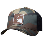 Camo Fishing Trucker Hat - Camouflage Snapback Fish Cap Recreational Sign