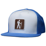 Hiking Trucker Hat - Sky Blue & White Snapback Nature Trail Recreation Sign Cap