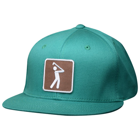 Golf Snapback Hat - Kelley Green Cap Golfer Activity Recreational Sign